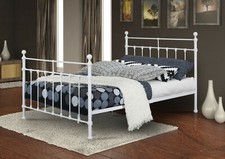 WHITE METAL BED FRAME NEW 3FT