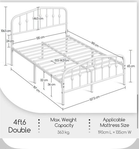 Low foot end metal - low, bedframe