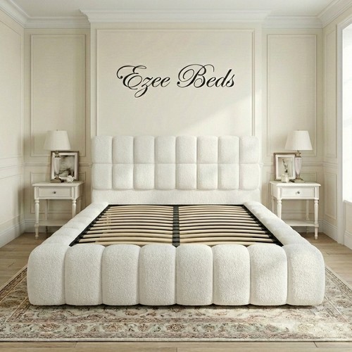 Marshmallow teddy boucle bed - marshmallow,