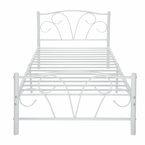 White 3ft single bed metal - metal,
