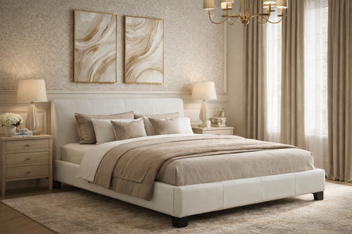 White faux leather - faux,