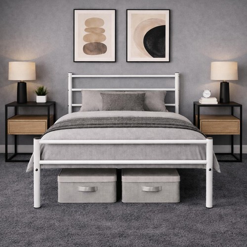 Single metal bed frame heavy - bed,
